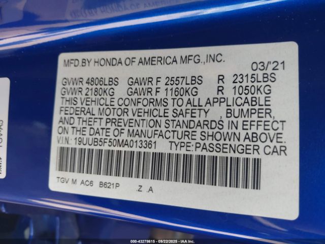 2021 ACURA TLX 19UUB5F50MA013361 Photo 8