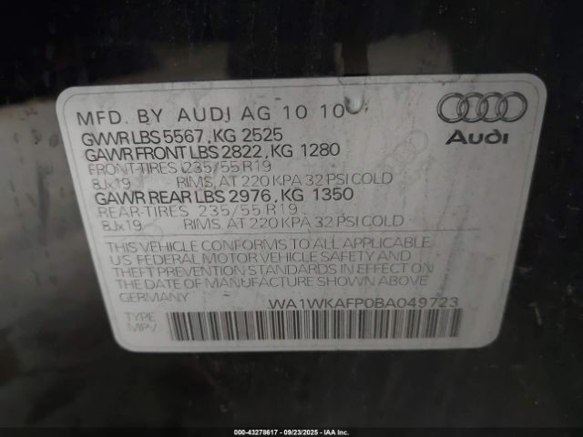 2011 AUDI Q5 WA1WKAFP0BA049723 Photo 8