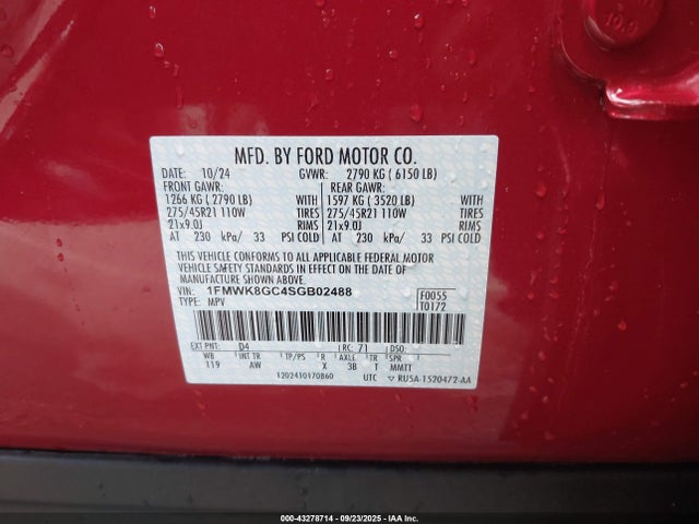 1FMWK8GC4SGB02488 Ford gtdi