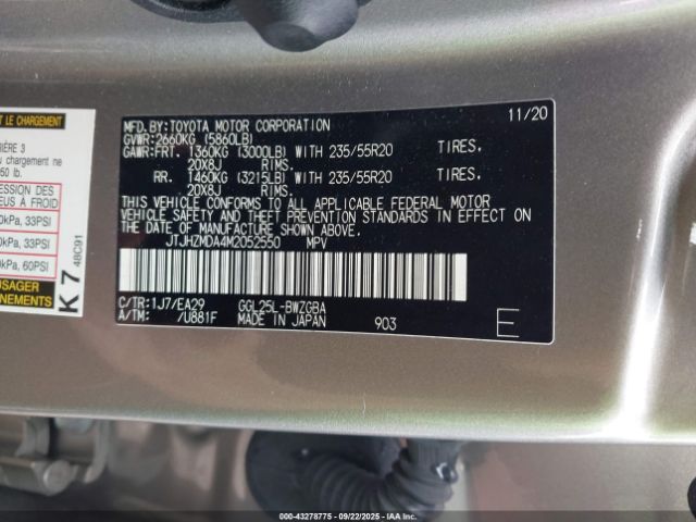 2021 LEXUS RX 350 JTJHZMDA4M2052550 Photo 8