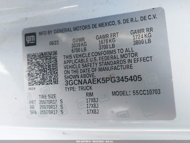 Chevrolet l3b 2023 3GCNAAEK5PG345405 Image 9