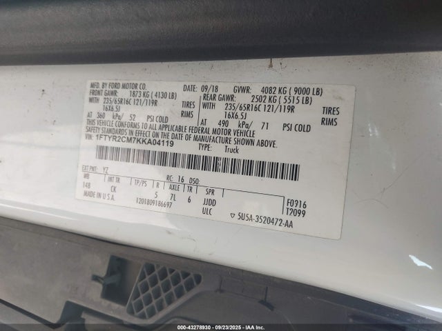 Ford 2019 2019 1FTYR2CM7KKA04119 Image 9