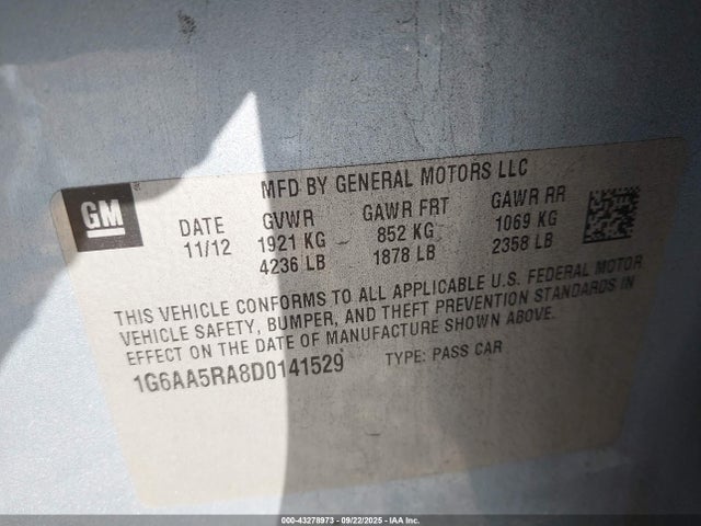 2013 CADILLAC ATS 1G6AA5RA8D0141529 Photo 8