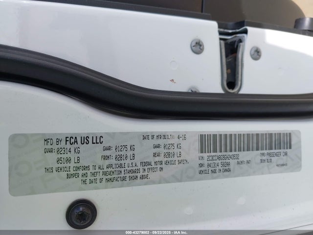 Продажа на аукционе авто 2016 Chrysler 300 300s, vin: 2C3CCABG9GH243532, номер лота: 43279002