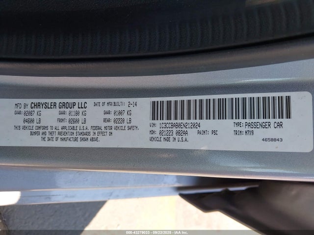 Chrysler 200 LX 2014 1C3CCBAB0EN212024 Image 9