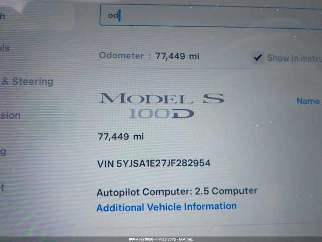 2018 TESLA MODEL S 5YJSA1E27JF282954 Photo 6