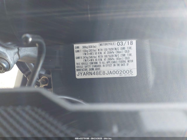 JYARN48E8JA002005 Yamaha Mtn1000 (mt-10)