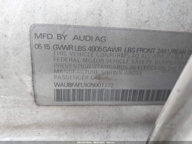 2016 AUDI A4 WAUBFAFL9GN001172 Photo 8