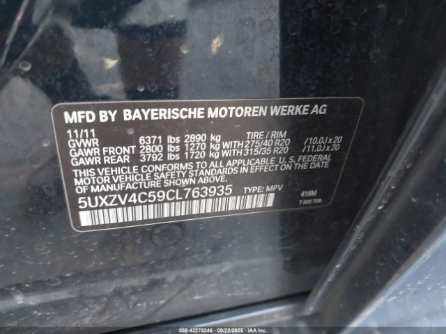 2012 BMW X5 5UXZV4C59CL763935 Photo 8