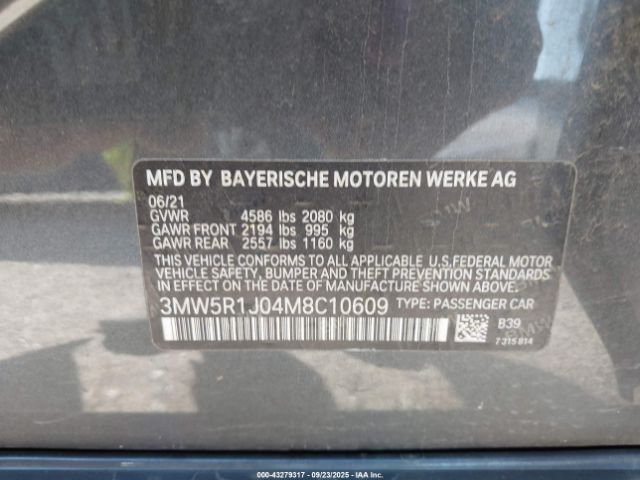 2021 BMW 330I 3MW5R1J04M8C10609 Photo 8