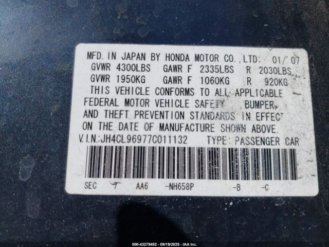 2007 ACURA TSX JH4CL96977C011132 Photo 8