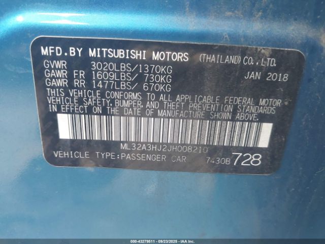2018 MITSUBISHI MIRAGE ML32A3HJ2JH008210 Photo 8