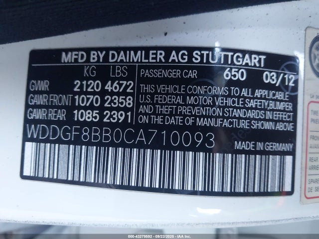 Продаж на аукціоні авто 2012 Mercedes-benz C 300 Sport 4matic, vin: WDDGF8BB0CA710093, номер лоту: 43279592