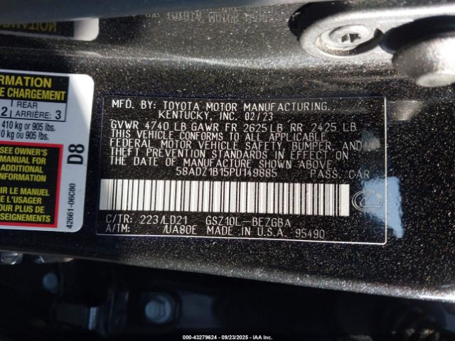 2023 LEXUS ES 350 58ADZ1B15PU149885 Photo 8