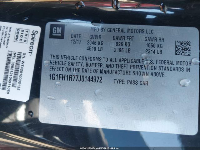 2018 CHEVROLET CAMARO 1G1FH1R77J0144972 Photo 8