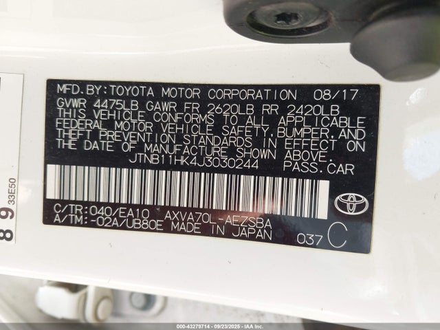 JTNB11HK4J3030244 Toyota CAMRY SE