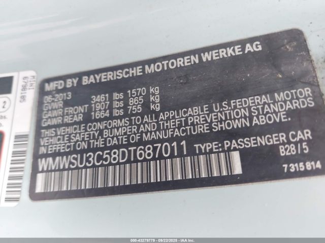 2013 MINI HARDTOP WMWSU3C58DT687011 Photo 8