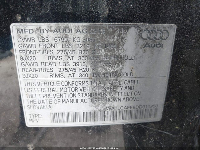 2013 AUDI Q7 WA1LGAFE9DD011850 Photo 8