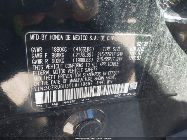 2020 HONDA HR-V 3CZRU6H35LM719687 Photo 8