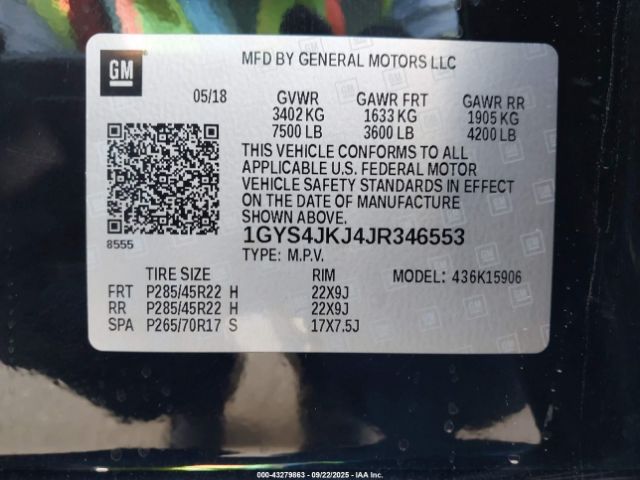 2018 CADILLAC ESCALADE ESV 1GYS4JKJ4JR346553 Photo 8