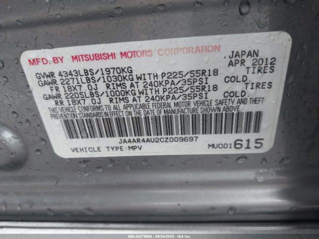 2012 MITSUBISHI OUTLANDER SPORT JA4AR4AU2CZ009697 Photo 8