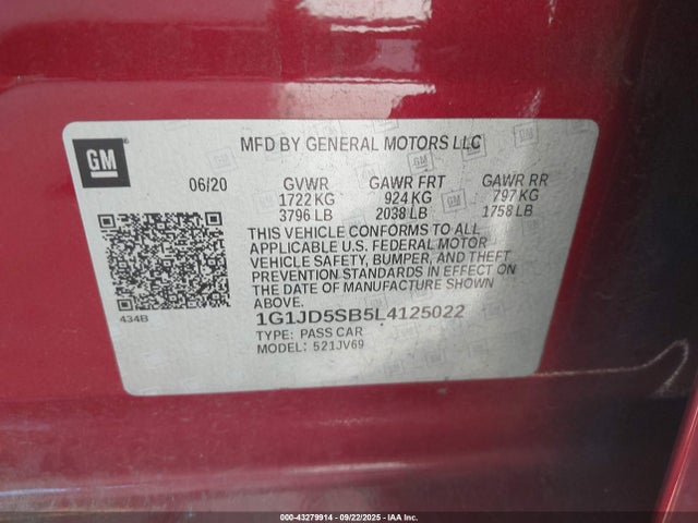 1G1JD5SB5L4125022 Chevrolet luv - mfi, variable valve timing, alum, e85 max