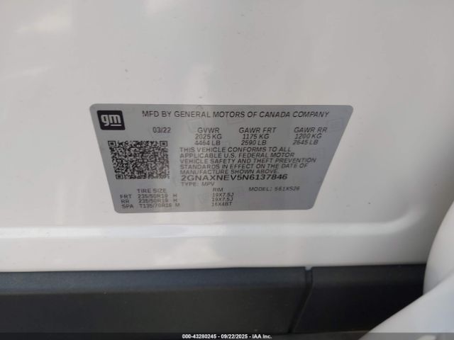 2022 CHEVROLET EQUINOX 2GNAXNEV5N6137846 Photo 8