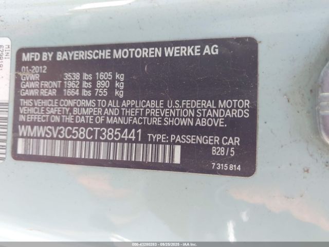 2012 MINI COOPER S WMWSV3C58CT385441 Photo 8
