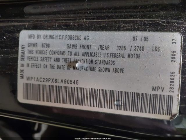 2006 PORSCHE CAYENNE WP1AC29PX6LA90545 Photo 8