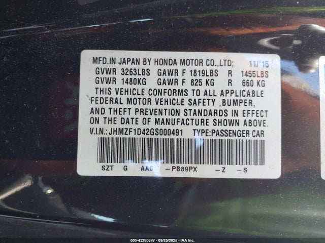 JHMZF1D42GS000491 Honda lea1