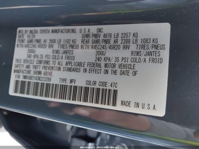 7MMVABEY4SN323289 Mazda py turbo