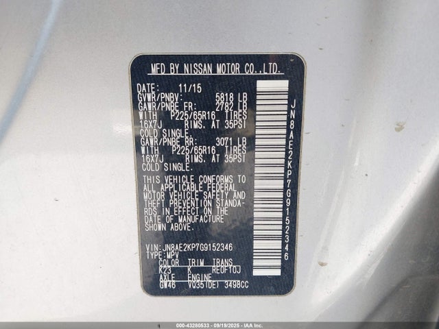 JN8AE2KP7G9152346 Nissan 2016