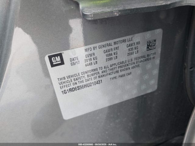 2017 CHEVROLET VOLT 1G1RD6S56HU210431 Photo 8