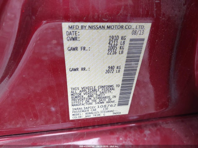 Nissan 2014 2014 1N4AL3AP1EC108762 Image 9