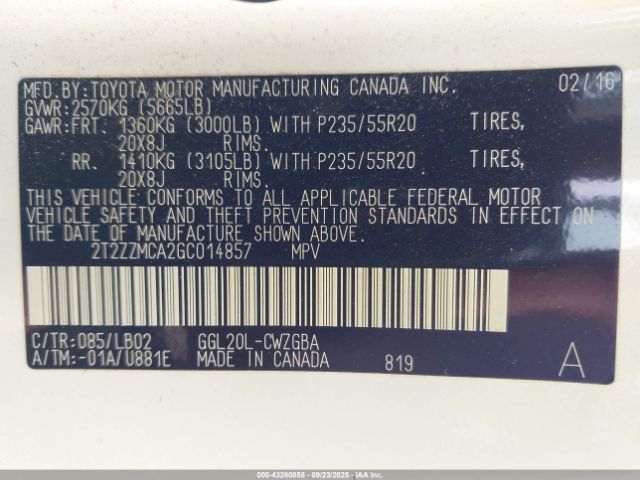 2016 LEXUS RX 350 2T2ZZMCA2GC014857 Photo 8