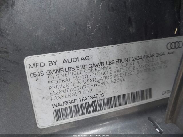 2015 AUDI S4 WAUBGAFL7FA134578 Photo 8