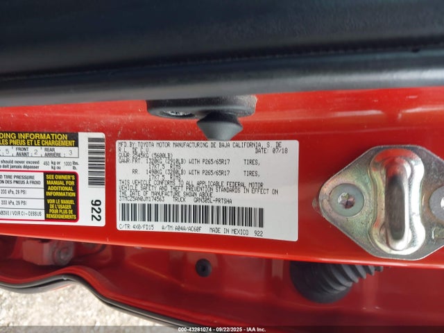 3TMCZ5AN0JM174563 Toyota 2gr-fks