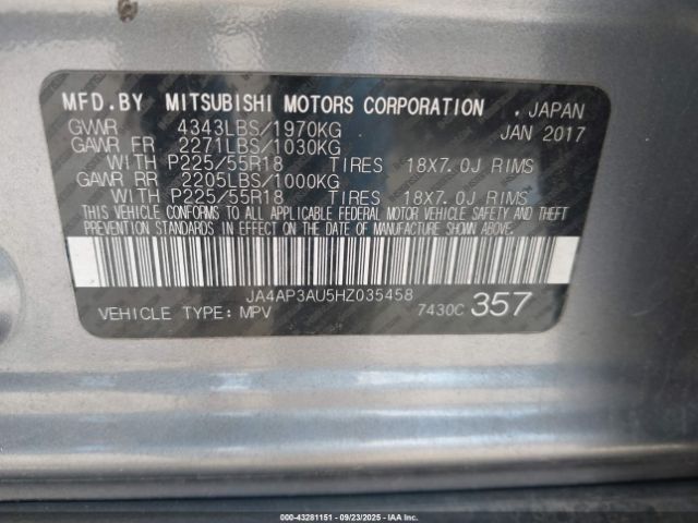 2017 MITSUBISHI OUTLANDER SPORT JA4AP3AU5HZ035458 Photo 8