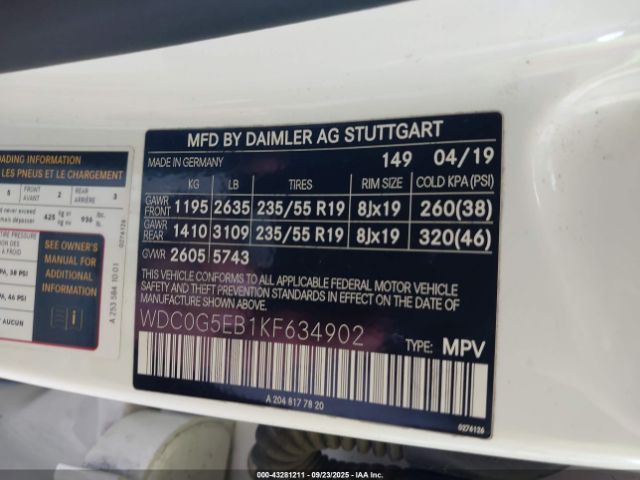 2019 MERCEDES-BENZ GLC 350E WDC0G5EB1KF634902 Photo 8