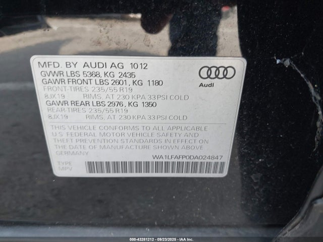 2013 AUDI Q5 WA1LFAFP0DA024847 Photo 8