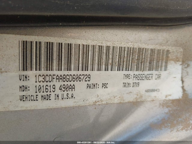 1C3CDFAA8GD606729 Dodge 2016