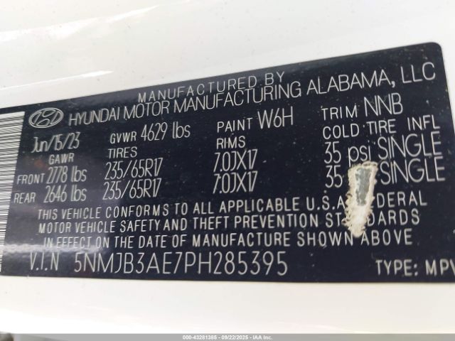 2023 HYUNDAI TUCSON 5NMJB3AE7PH285395 Photo 8