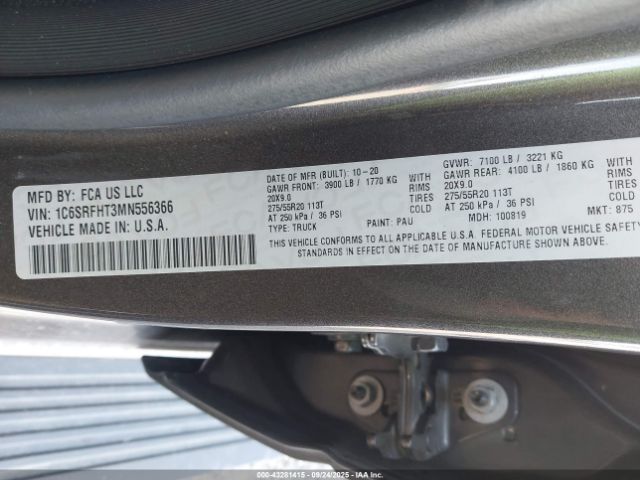 2021 RAM 1500 1C6SRFHT3MN556366 Photo 8