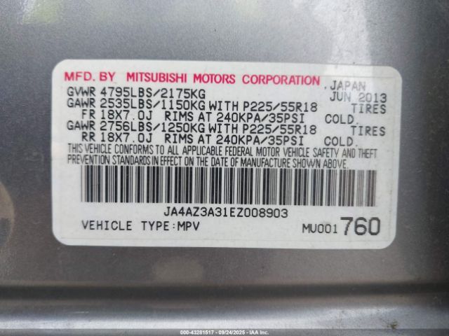 2014 MITSUBISHI OUTLANDER JA4AZ3A31EZ008903 Photo 8