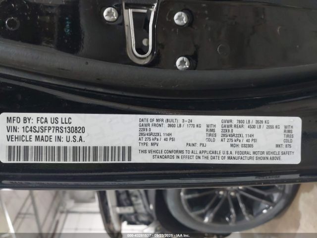 2024 JEEP GRAND WAGONEER L 1C4SJSFP7RS130820 Photo 8