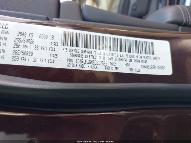 Jeep 2014 2014 1C4RJFJGXEC237622 Image 9