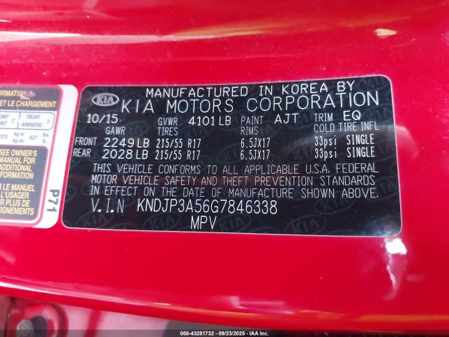KIA dohc gdi nu 2016 KNDJP3A56G7846338 Image 9