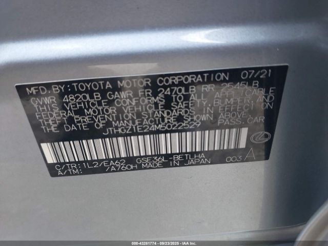 2021 LEXUS IS 350 JTHGZ1E24M5022529 Photo 8