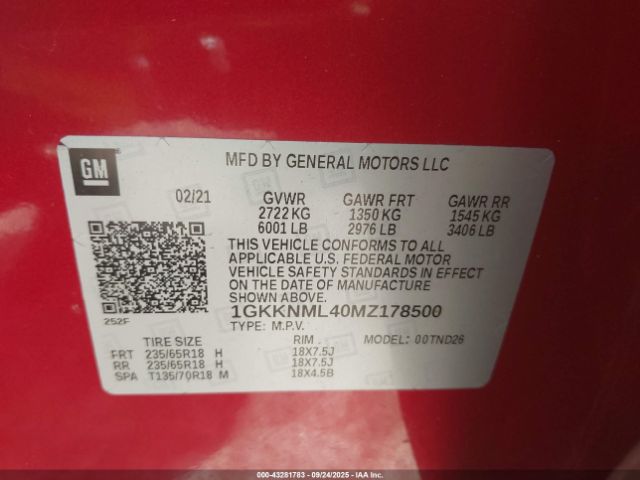 2021 GMC ACADIA 1GKKNML40MZ178500 Photo 8