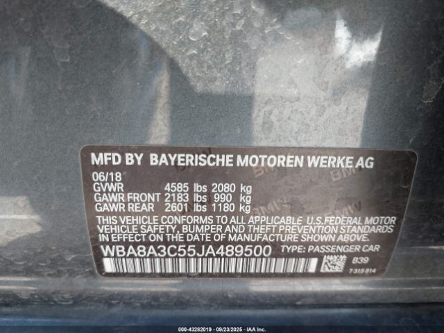 2018 BMW 320I WBA8A3C55JA489500 Photo 8